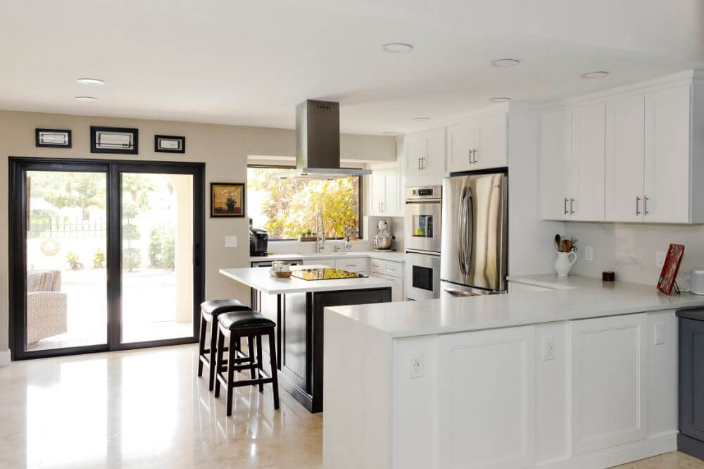 Small kitchen renovation with modern cabinets and countertops