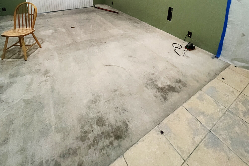 Commercial flooring installation in a business facility