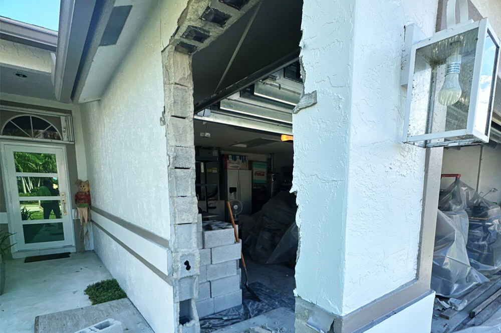 Residential structural remodeling project showing structural improvements and home renovation work